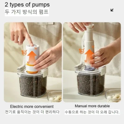 Plastic Vacuum Sealed Tank Electric Coffee Vacuum Container Kitchen Food Grains Candy Storage Box Fresh-keeping Tea Canister