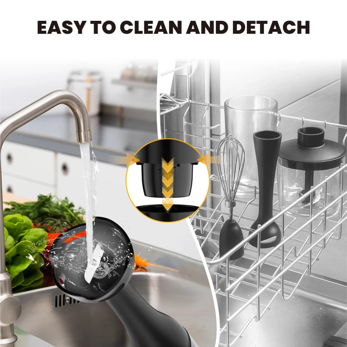 SUPERLEX 4-in-1 Handheld Blender Set, Including 500ml Cup, 350W 2-speed Regulation Suitable For Cutting,Making Soups, And Sauces