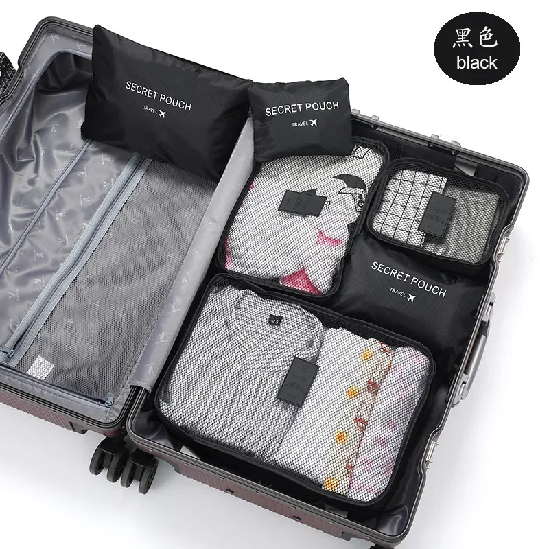 6PCS/Set Travel Storage Bag for Clothes Suitcase Organizer Wardrobe Pouch Travel Organizer Bag Case Shoes Packing Cube Bag