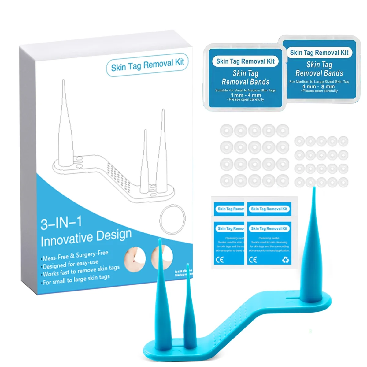 Double Headed Wart Removing Pen Set Auto Skin Tag Remover Painless Mole Wart Remover Skin Tag Removal Kit Skin Care Beauty Tool
