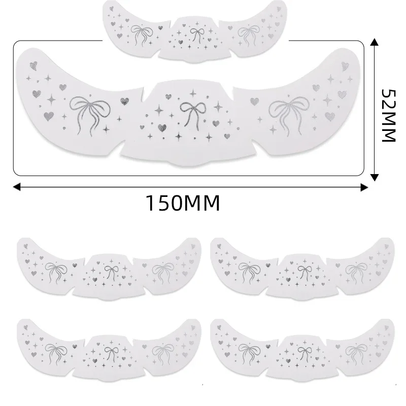 6Pcs/Set Glitter Skincare Freckles Face Tattoo Sparkle Temporary Tattoo Bow Love Kiss Makeup Patch Valentine's Day Face Tattoo