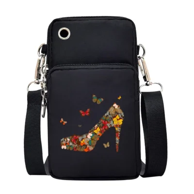Universal Mobile Phone Bag Iphone 13 Huawei Shoulder Cross-body Package Women Sport Pouch Unisex Arm Wrist Bags Butterfly Print