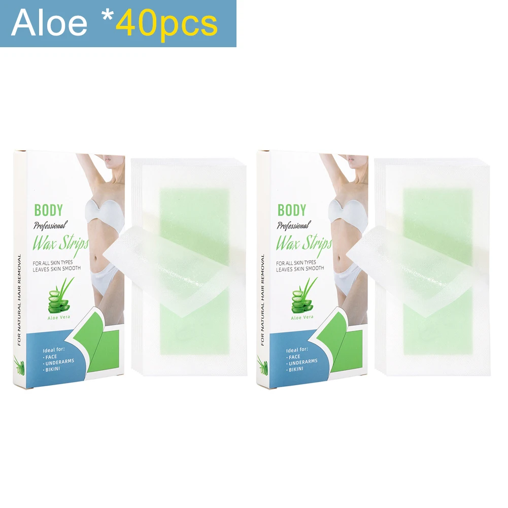 20/40pcs Hair Removal Wax Strips Roll Underarm Wax Strip Paper Waxing Wipe Sticker Beauty Tool for Face Body Leg Arm Hair Remova