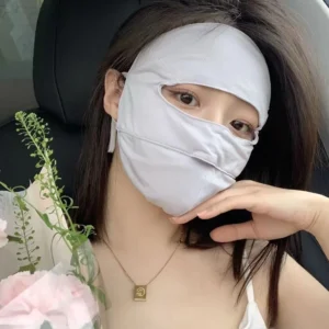 Summer Sunscreen Mask Women Outdoor Anti-UV Face Mask Ultrathin Ice Silk Anti-dust Face Cover Girls Hanging Ear Mask
