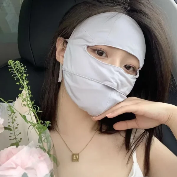 Summer Sunscreen Mask Women Outdoor Anti-UV Face Mask Ultrathin Ice Silk Anti-dust Face Cover Girls Hanging Ear Mask