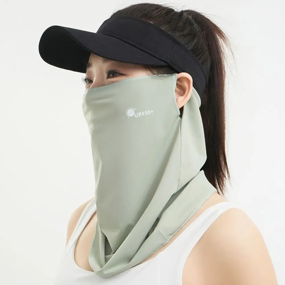 Breathable Sunscreen Face Veil Ice Silk Face Mask Sun Protection Neckline Face Cover Summer Cycling Hiking