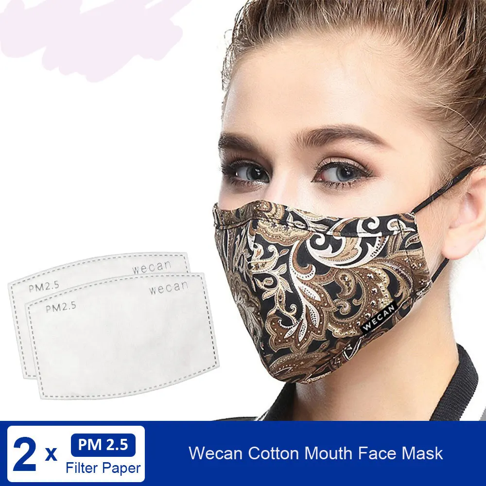 Kpop Cotton Black Mask Mouth Face Mask Anti Dust Mask with 2pcs Activated Carbon Filter Korean facemask Washable Face Mask