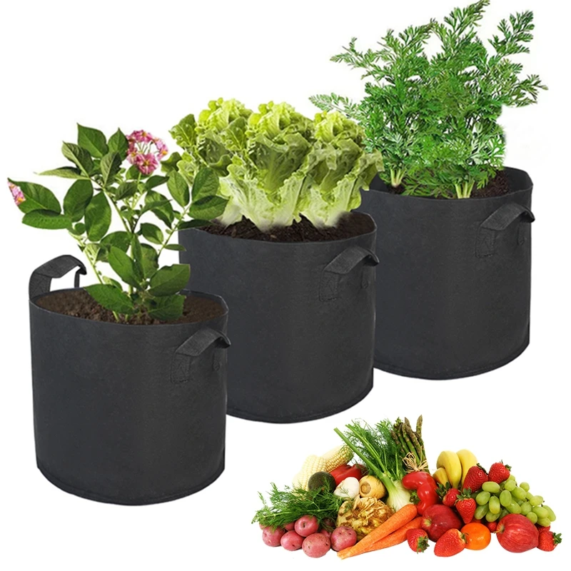 2-50 Gallons Plant Grow Bags Felt Potato Strawberry Planting Bag Garden Vegetable Seedling Bag Nursery Pot Gardening Accessories