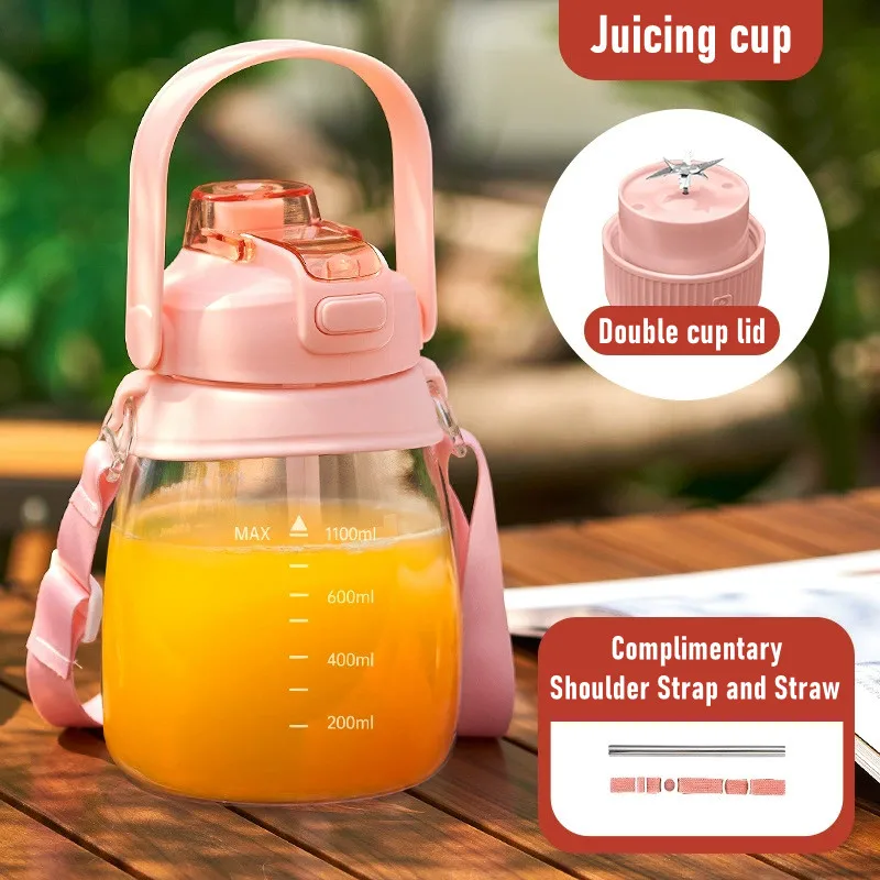 Multifunctional mini electric portable Juicer Blender juice cup  USB 1100ML travel handheld fruit smoothie Shakes Juicing Cup