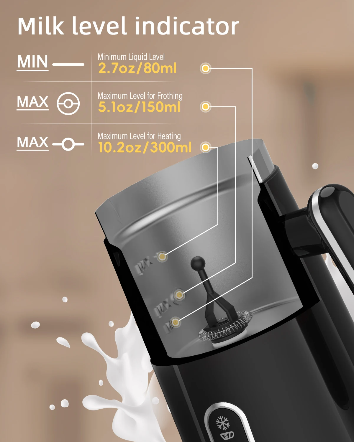 BioloMix,4 in 1 Automatic Hot and Cold Milk Frother Warmer for Latte, Foam Maker, Hot Chocolates, Cappuccino