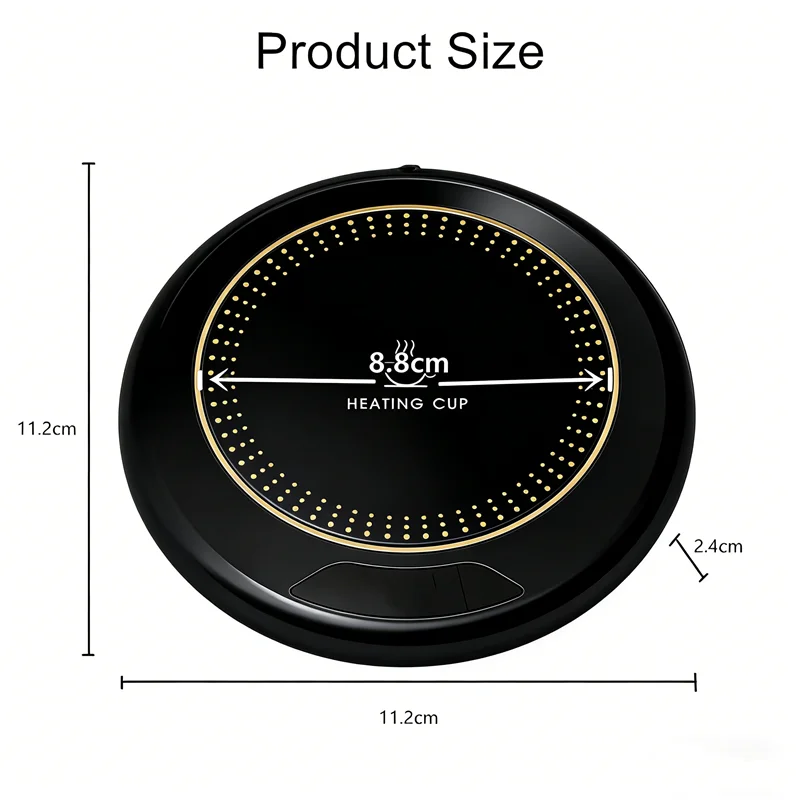 USB Thermostatic Heating Coaster for Home 3-Speed Adjustable Constant Temperature 55-65-75 Degrees Cappuccino Warmer