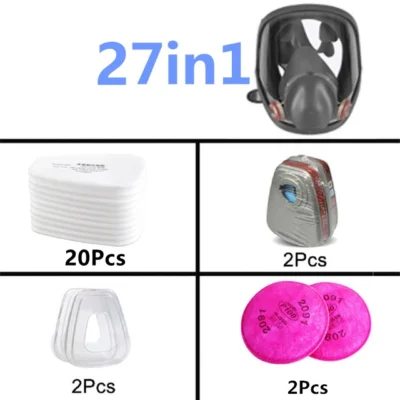 27 In 1 6800 Industrial Painting Spraying Respirator Gas Mask 2 In 1 Suit Safety Work Filter Dust Full Face Mask Replace MMM