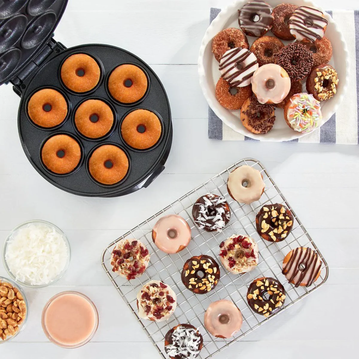 7-hole Donut Machine, Cake Breakfast Machine, European Standard 220V, American Standard 110V Mini Baking Machine