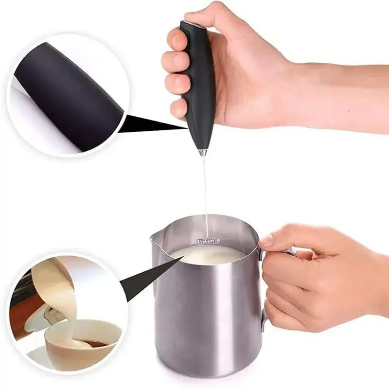 Electric Milk Frother Coffee Mixer Electric Egg Beater Mini Egg Beater Fully Automatic Cream Battery Milk Frother