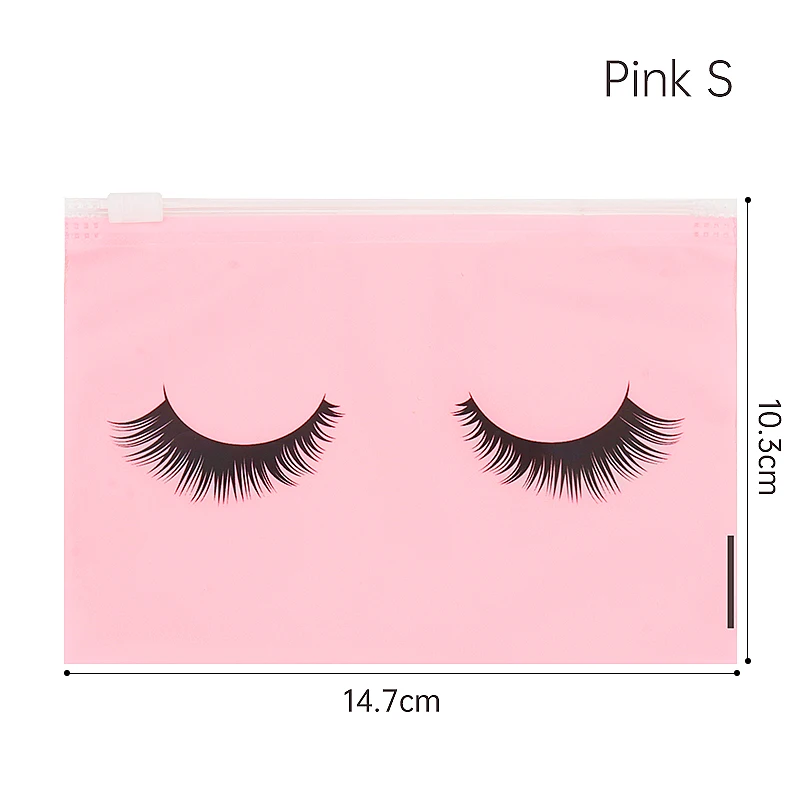 10pcs Eyelash Aftercare Bags With Zipper Toiletry Makeup Pouch Cosmetic Travel Beauty Tool Packaging Lash Extension Supplies