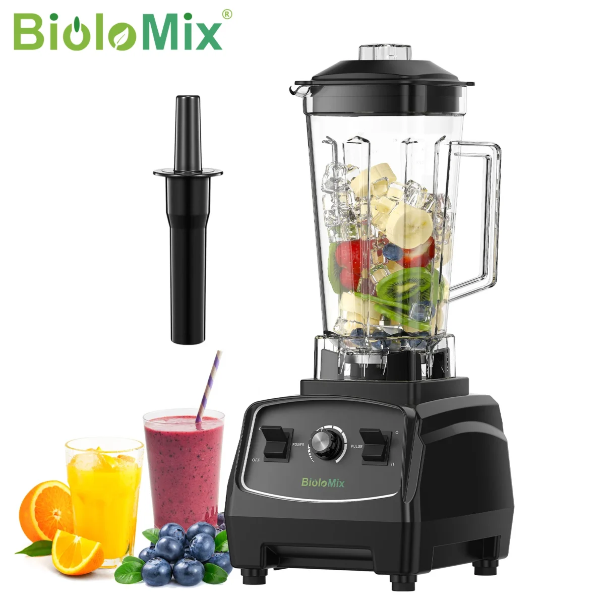 Biolomix BPA Free 3HP Blender 2200W High Power Food Processor Ice Smoothie Fruit Blender