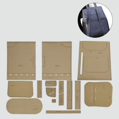 YOMDID 15PCS Shoulder Bag Backpack Making Kraft Template DIY Schoolbag Handmade Kraft Stencil Leather Molds Leather Tools