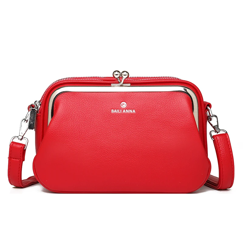 Elegant Shoulder Bag for Women Soft Leather Crossbody Bags Designer Multiple Pockets Messenger Bag Ladies Purses and Handbags