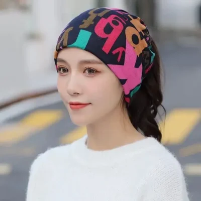 Fashion Double Head Cap Bib Twist Cap Multi-Functional Printed Scarf Cover Cap Neck Cap Face Mask Headscarf Cap C081