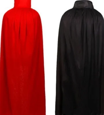Halloween Women Men Clothes Cosplay Costume Adult Stand Collar Hooded Cape Black Red Reversible Cap Vampire Halloween Party