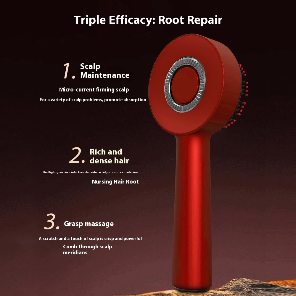 Deep Kneading Masssage Comb, Red Light Therapy Scalp Massager, Hair Growth Massage Scalp Brush, Head Medicine Applicator