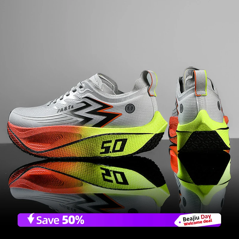 Men Running Shoes Carbon Plate Marathon Speciality Sports Breathable Lightweight Women's Comfortable Nonskid Leisure Sneakers
