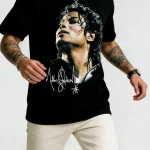 Michael Jackson MJ the King of Rock Retro Short Sleeve Men Women Summer Tshirt Kid Adults Children Parent Child Cotton T Shirt