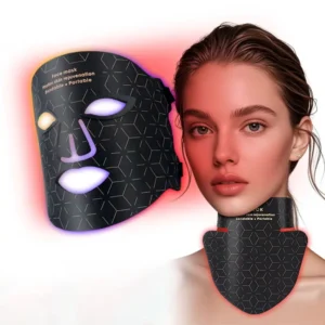Led Red Light Therapy Facial Mask with Neck 4 Colors Silicone Infrared Red Light Therapy Face Mask for Skin Care Face Anti-aging