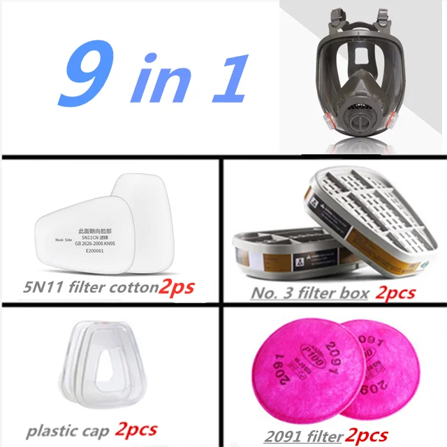 6800 Anti-gas full face mask spray paint chemical grinding activated carbon for gas mechanical polishing logging coating welding