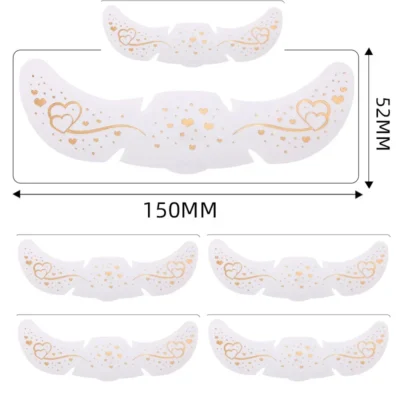 6Pcs/Set Glitter Skincare Freckles Face Tattoo Sparkle Temporary Tattoo Bow Love Kiss Makeup Patch Valentine's Day Face Tattoo