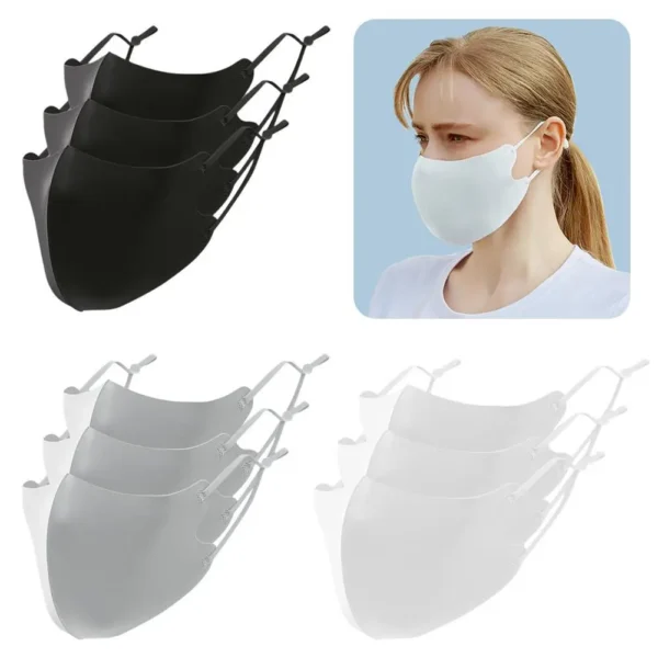3PCS/pack Ice Silk Face Mask UV Sun Protection Adjustable Breathable Men Women Outdoor Running Cycling Sports Mask