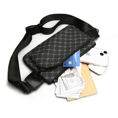 Fashion mini leather men's chest bag crossbody bags sacoches hommes bandolera hombre bolsos para hombre bag for men sling bag