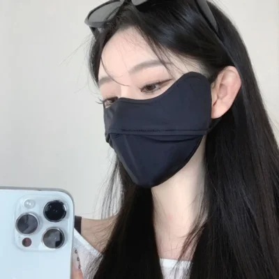 Anti-UV UPF50+ Ice Silk Sunscreen Mask Unisex Face Veil Summer Outdoor Riding Hiking Face Mask Breathable Face Cover Scarf