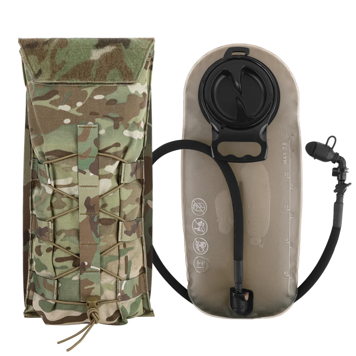 KRYDEX 500D Tactical 1.5L 3L Water Bladder Pouch Modular 100 50 Oz Hydration Carrier MOLLE Pack Bag Pouch Hunting Outdoor Gear