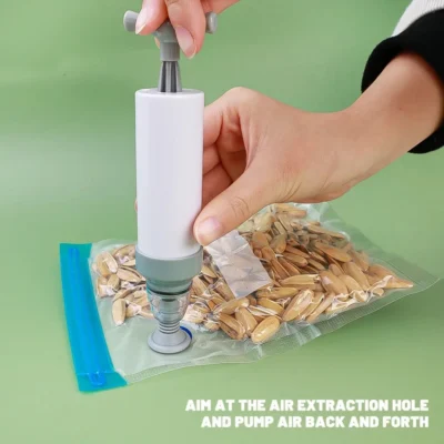 5/10Pcs Reusable Vacuum Sealer Bags Food Storage bag Household Vacuum Vegetables Food Sealer Bag With Hand Pump Sealing Clips