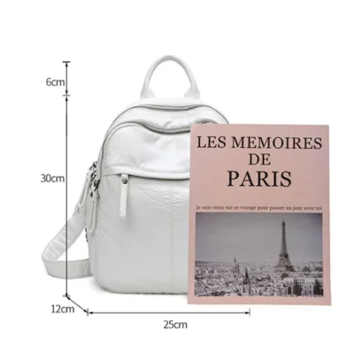 Women's Backpack Lady Bag Fashion Aesthetic Backpacks Cute Small Backpack Leather Bag White Bag Casual Anti-Theft Backpack