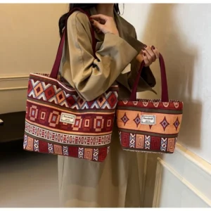 Large-Capacity Canvas Women's Tote Bag Retro Versatile Single-Shoulder Commuting Mommy Handbag Designer Bucket Bag 2025