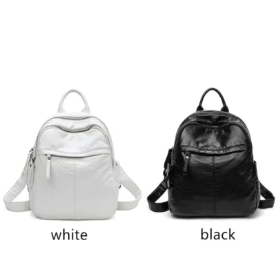 Women's Backpack Lady Bag Fashion Aesthetic Backpacks Cute Small Backpack Leather Bag White Bag Casual Anti-Theft Backpack