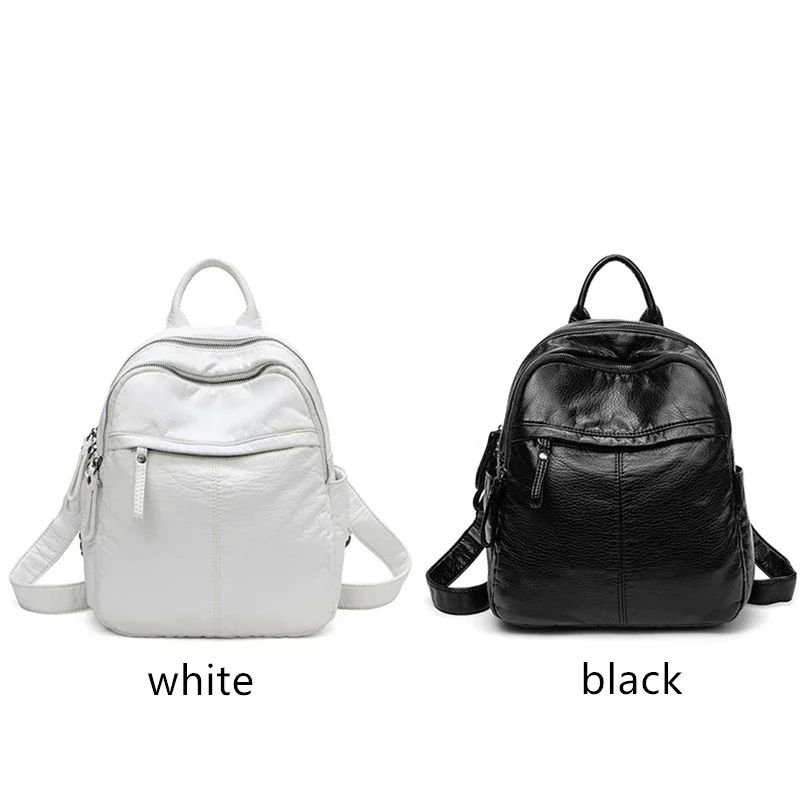 Women's Backpack Lady Bag Fashion Aesthetic Backpacks Cute Small Backpack Leather Bag White Bag Casual Anti-Theft Backpack