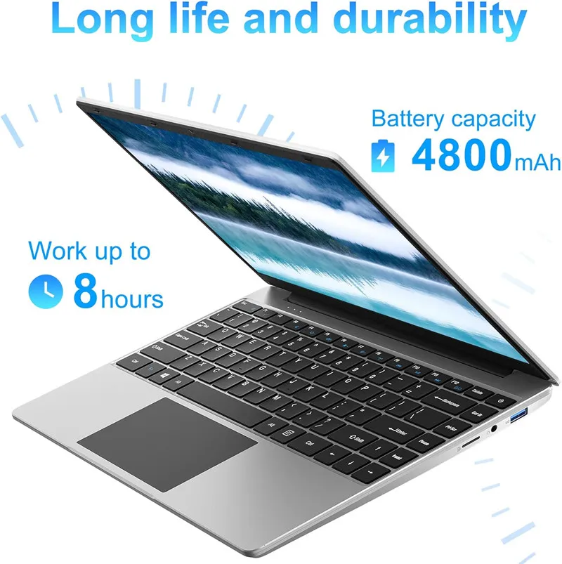 14 Inch 12GB LPDDR4 RAM 512GB SSD ROM  Windows 10 Computer Laptop PC 4-Core Processor WIFI 1080p FHD IPS Screen with Celeron