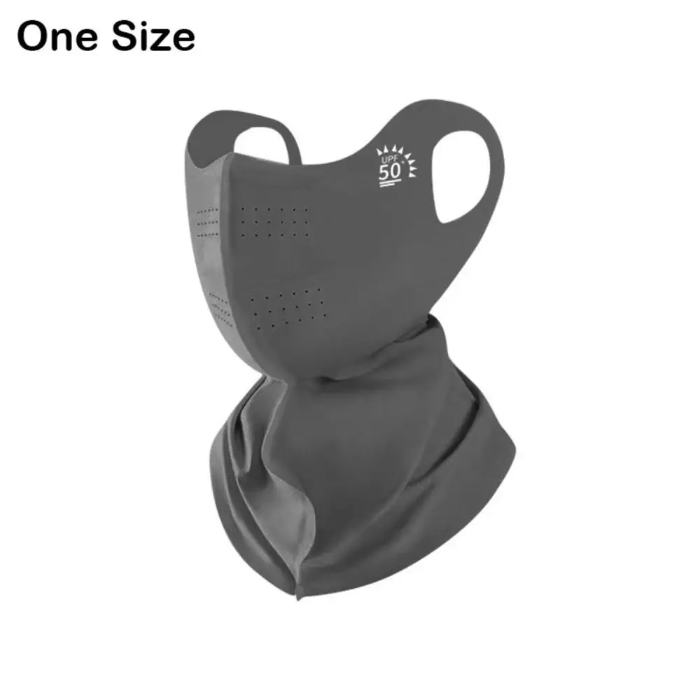 Ice Silk Sun Protection Mask Breathable Dustproof Anti-UV Neck Scarf Summer Outdoor Cycling Cool Sunshade Face Mask UPF50+