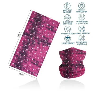 Seamless Bandana Sky Stars Printed Cycling Bandana Rave Face Mask Women Men for Dust Wind Sun Protection Face Scarf Mask Cover
