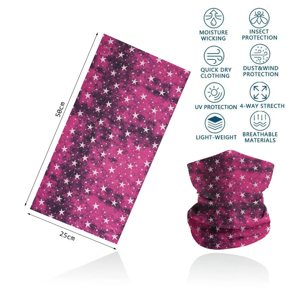Seamless Bandana Sky Stars Printed Cycling Bandana Rave Face Mask Women Men for Dust Wind Sun Protection Face Scarf Mask Cover