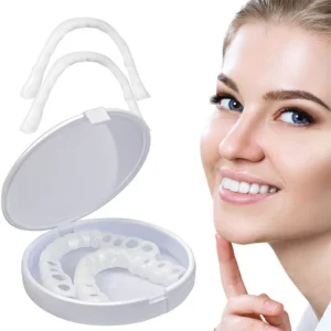 Perfect Fit Teeth Whitening Fake Tooth Cover Snap On Silicone Smile Veneers Teeth Upper Beauty Tool Cosmetic Teeth High-Quality