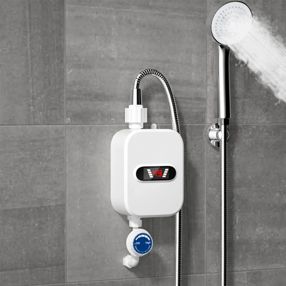 Tankless Water Heater Electric 3500W Instant Shower Heating Kit Electric Hot Water Heating Set for Bathroom Shower Room Toliet