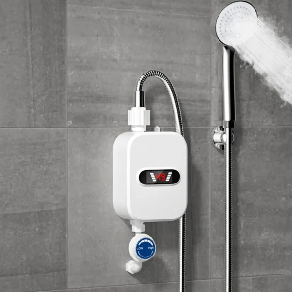Tankless Water Heater Electric 3500W Instant Shower Heating Kit Electric Hot Water Heating Set for Bathroom Shower Room Toliet