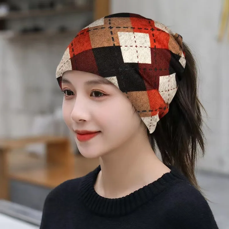 Fashion Double Head Cap Bib Twist Cap Multi-Functional Printed Scarf Cover Cap Neck Cap Face Mask Headscarf Cap C081