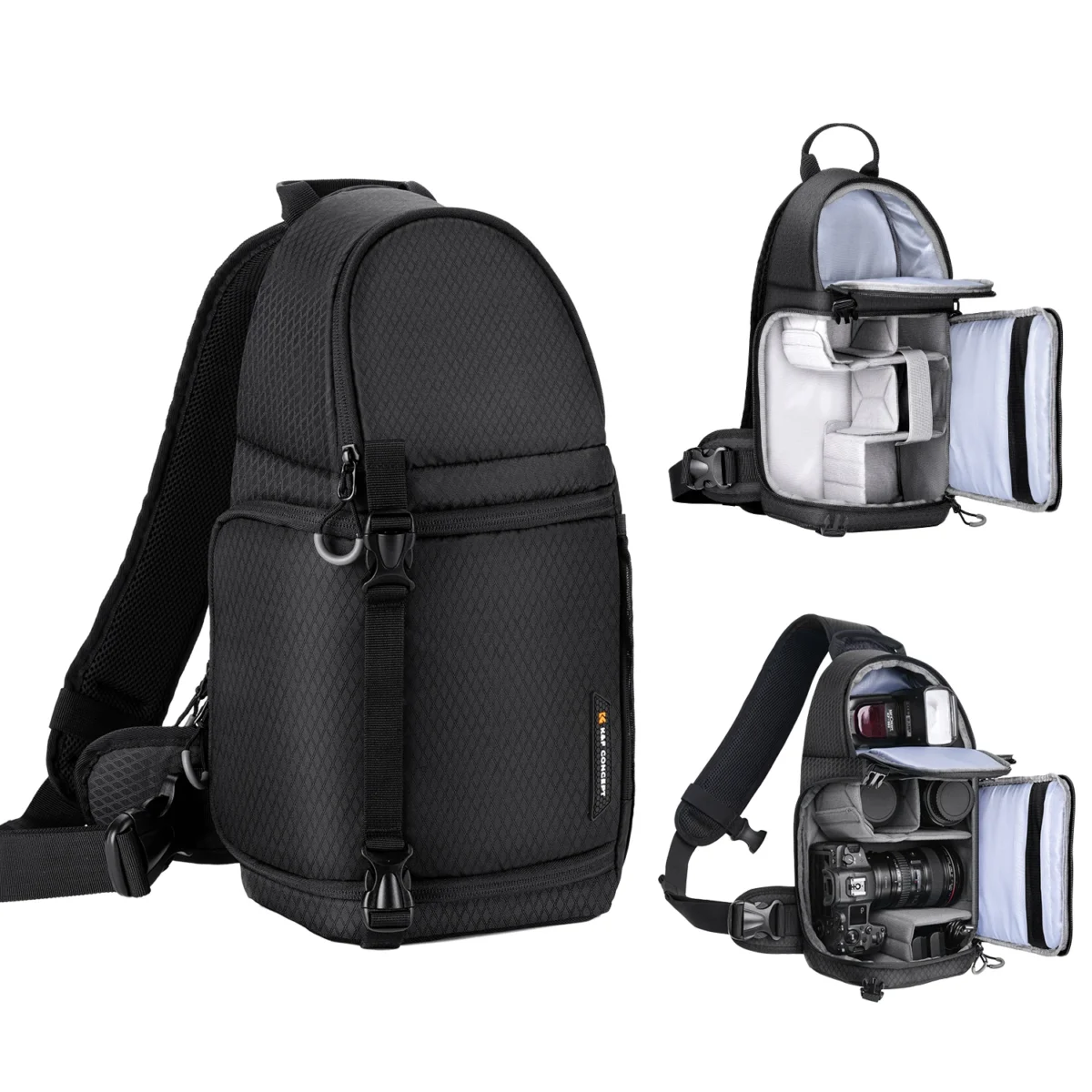 K&F Concept Portable Single Shoulder Camera Bag Multi-functional Capacity Backpack Waterproof Photography DSLR Lens Bags