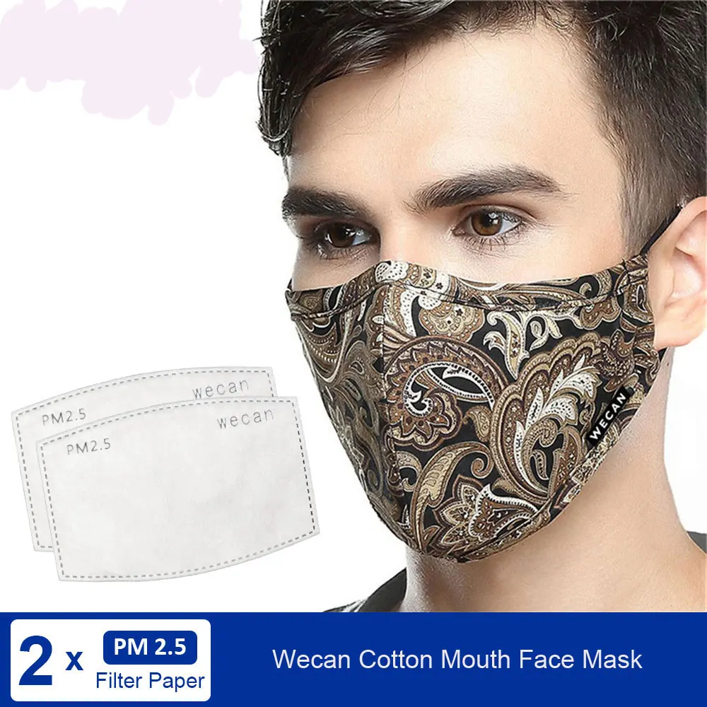 Kpop Cotton Black Mask Mouth Face Mask Anti Dust Mask with 2pcs Activated Carbon Filter Korean facemask Washable Face Mask