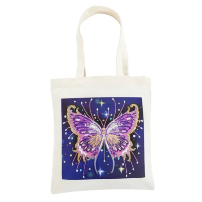 1pc/Set DIY Butterfly Diamond Painting Shopping Bag Crystal Rhinestones Diamond Art Handbags Diamond Art Canvas Bags for Women